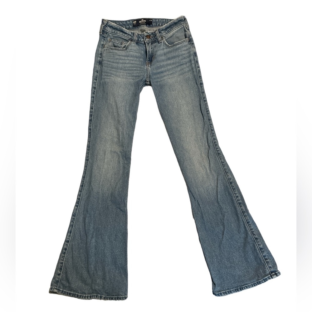Hollister Women’s Low Rise Flare Denim Blue Jeans Size 000R w23R Vintage Stretch